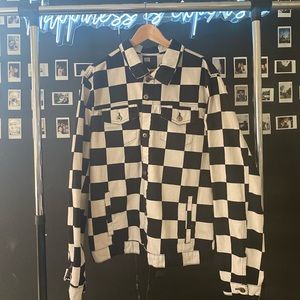Checkered Denim Jacket